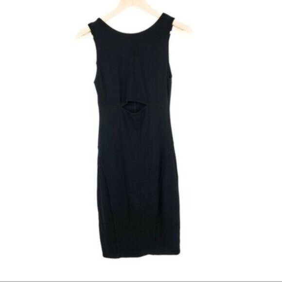 Helmut Lang Sleeveless Sheath Little Black Dress Bodycon Mini Cutout - Picture 4 of 6